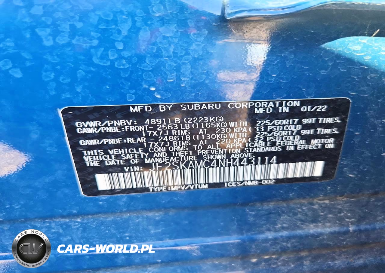 2022 Subaru Forester Wilderness VIN:JF2SKAMC4NH443114 - 13