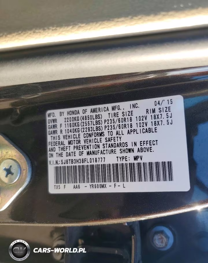 2015 Acura Rdx VIN:5J8TB3H38FL018777 - 14