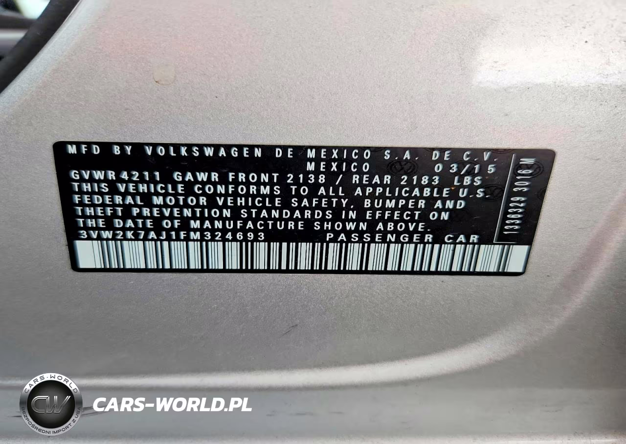 2015 Volkswagen Jetta Base VIN:3VW2K7AJ1FM324693 - 12