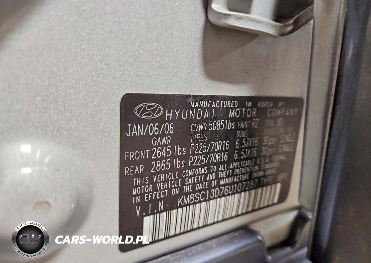 2006 Hyundai Santa Fe Gls VIN:KM8SC13D76U107287 - 13