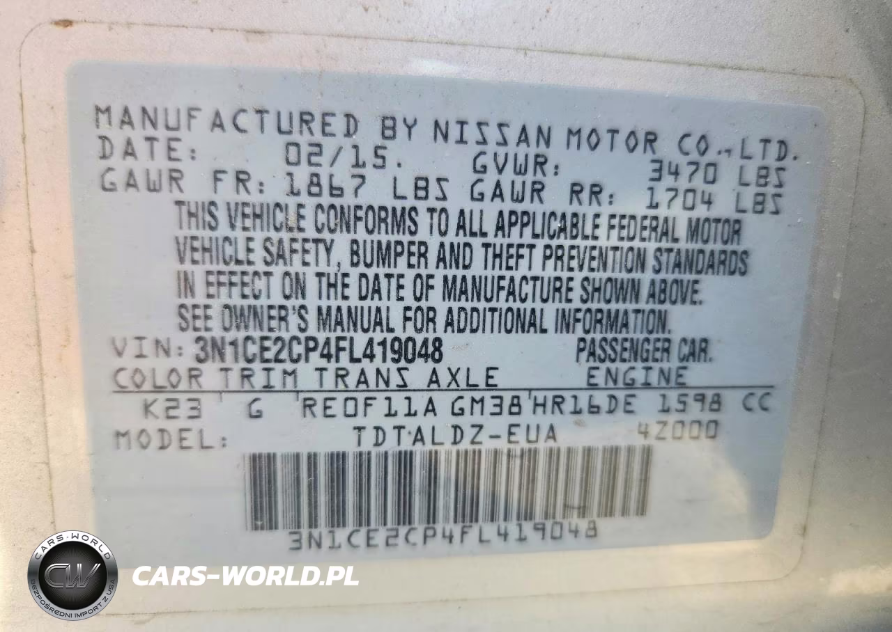 2015 Nissan Versa Note Sv VIN:3N1CE2CP4FL419048 - 13