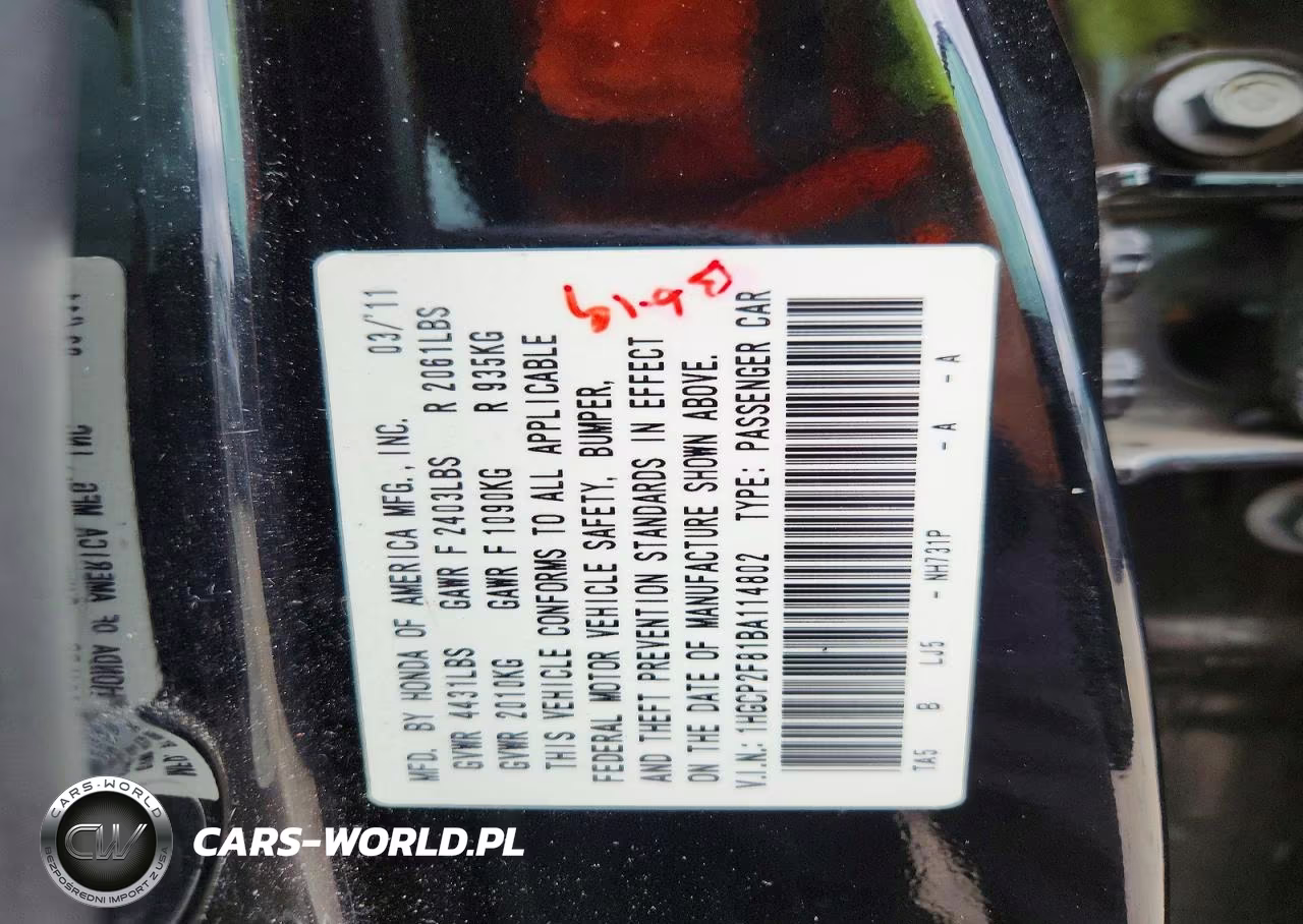 2011 Honda Accord Exl VIN:1HGCP2F81BA114802 - 13