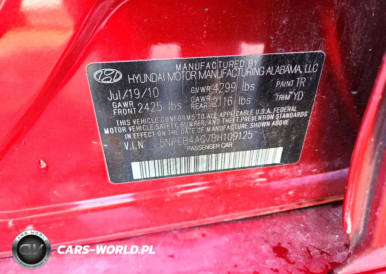 2011 Hyundai Sonata Gls VIN:5NPEB4AC7BH109125 - 12