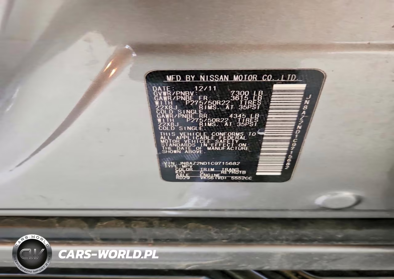 2012 Infiniti Qx56 Base VIN:JN8AZ2ND1C9715682 - 13