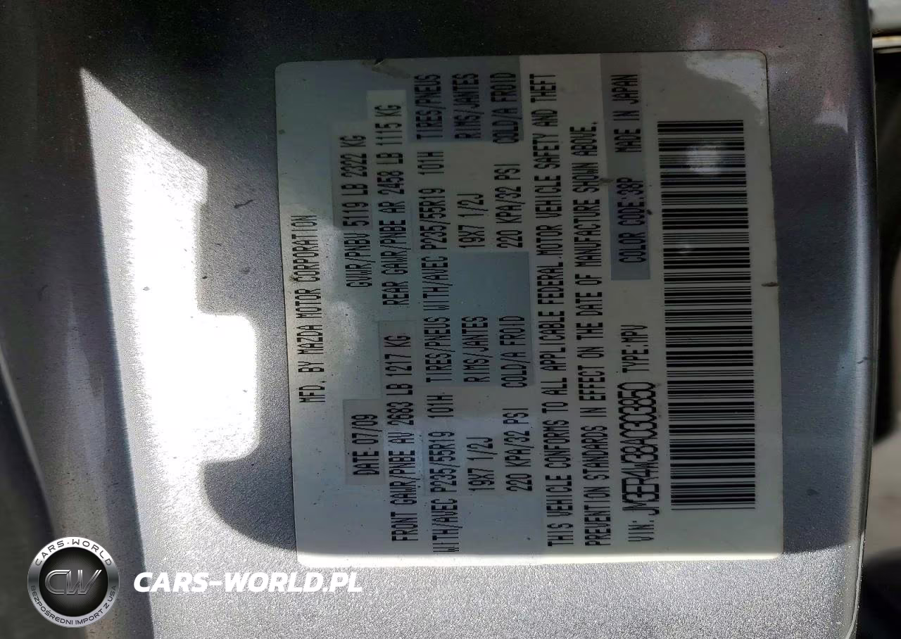 2010 Mazda Cx-7 VIN:JM3ER4W38A0303850 - 13