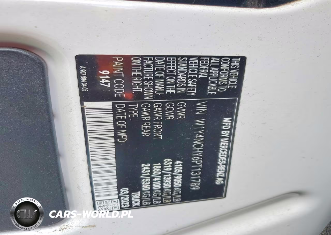 2023 Mercedes-Benz Sprinter 2500 VIN:W1Y4NCHY6PT131789 - 13