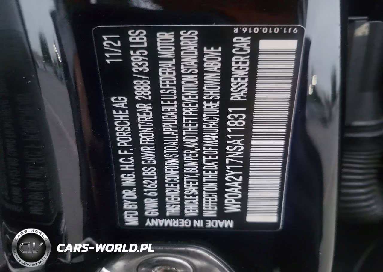 2022 Porsche Taycan VIN:WP0AA2Y17NSA11831 - 13
