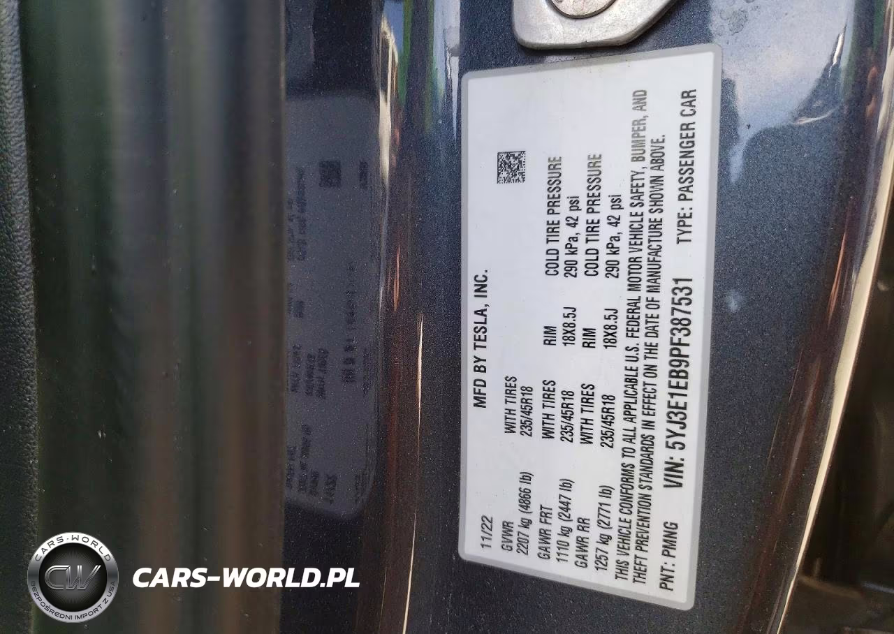 2023 Tesla Model 3 VIN:5YJ3E1EB9PF387531 - 12