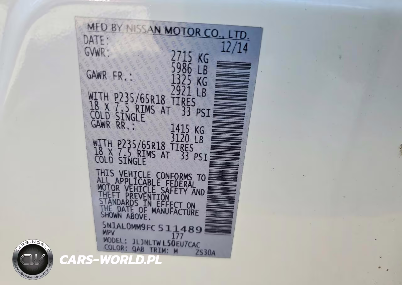 2015 Infiniti Qx60 Base VIN:5N1AL0MM9FC511489 - 13