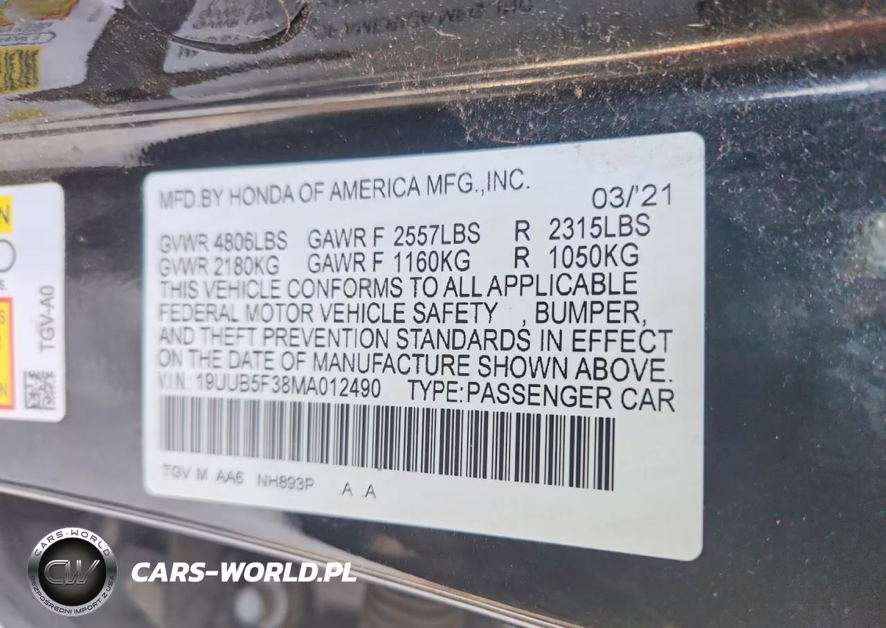 2021 Acura Tlx VIN:19UUB5F38MA012490 - 12
