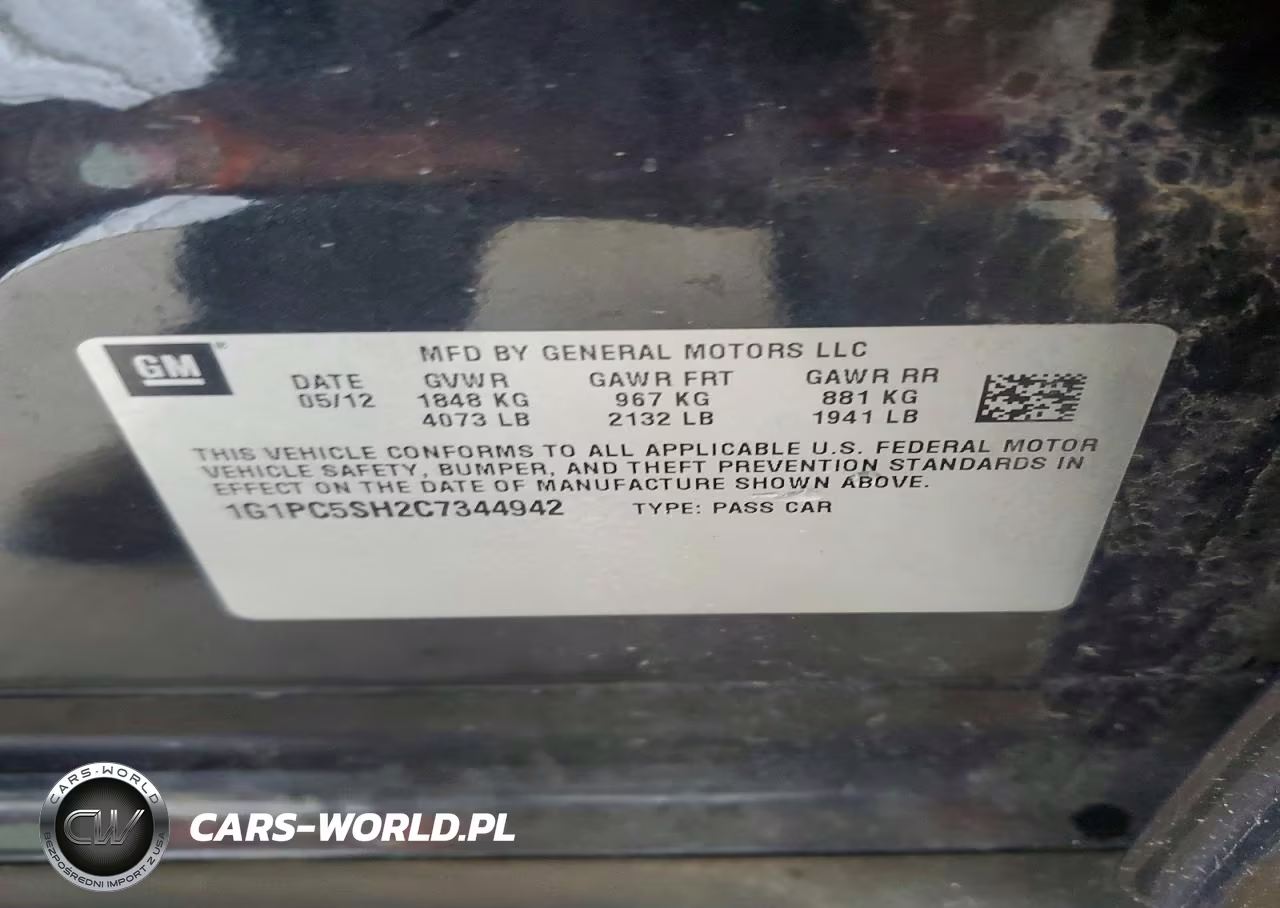 2012 Chevrolet Cruze Ls VIN:1G1PC5SH2C7344942 - 12