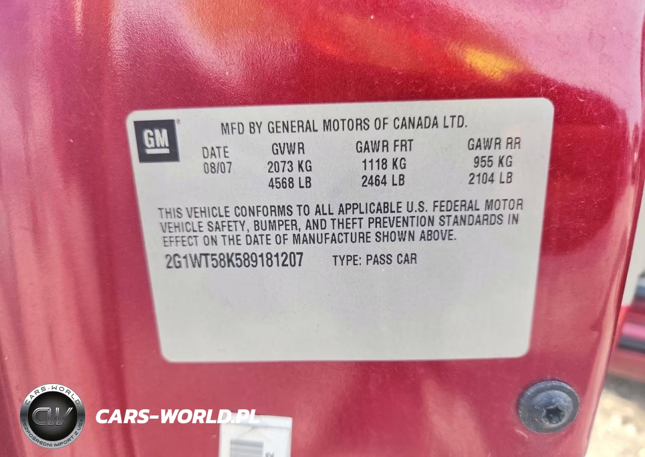 2008 Chevrolet Impala Lt VIN:2G1WT58K589181207 - 12