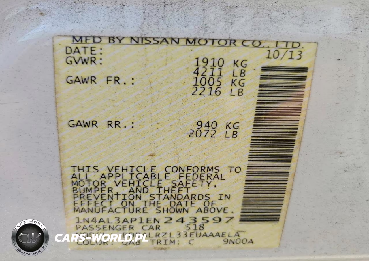 2014 Nissan Altima 2.5 S VIN:1N4AL3AP1EN243597 - 12