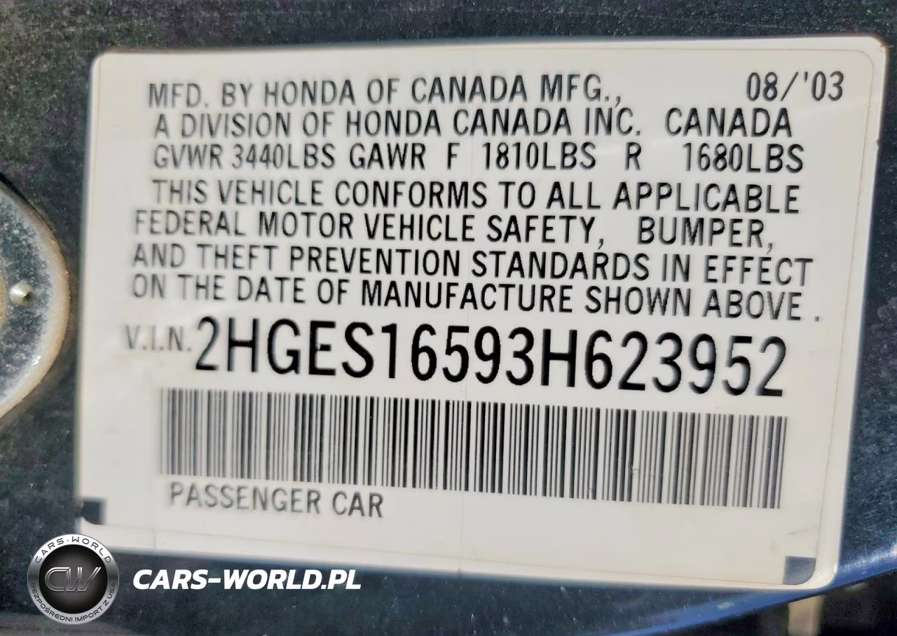 2003 Honda Civic Lx VIN:2HGES16593H623952 - 12