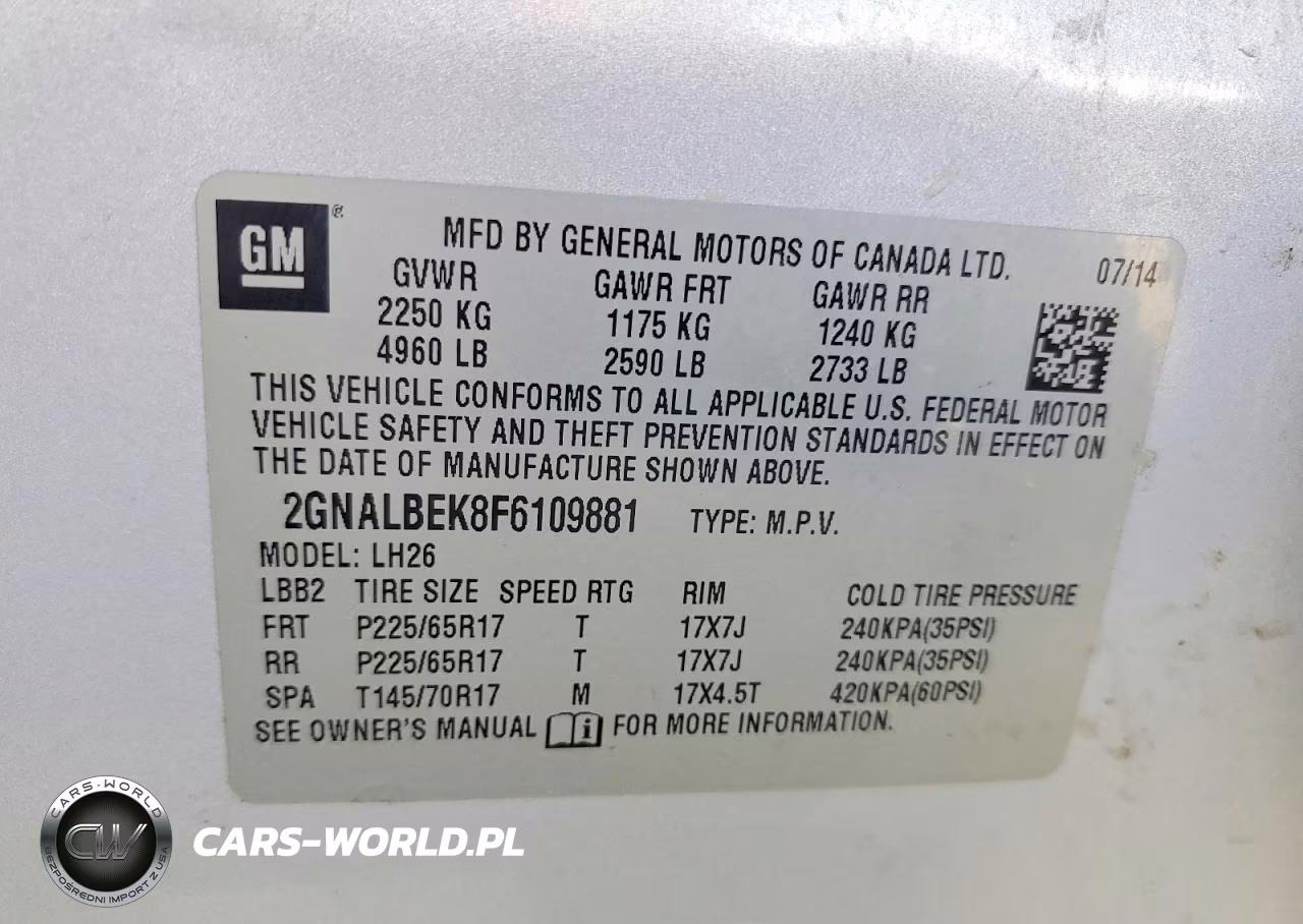 2015 Chevrolet Equinox Lt VIN:2GNALBEK8F6109881 - 13