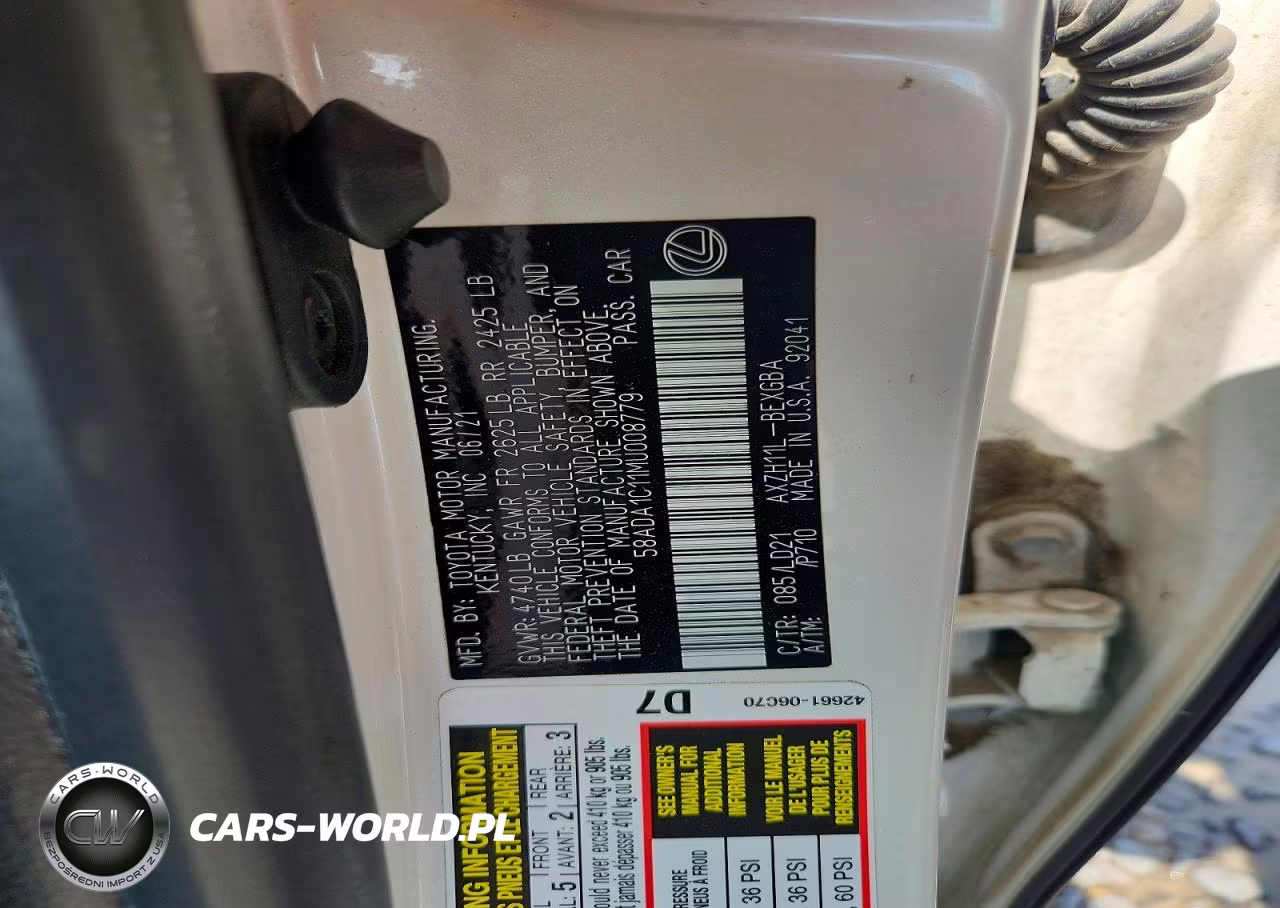 2021 Lexus Es 300H VIN:58ADA1C11MU008779 - 12