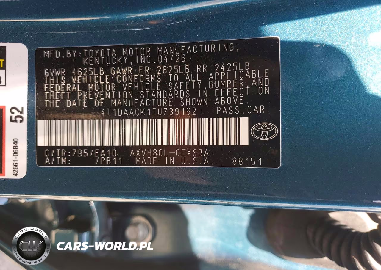2026 Toyota Camry Se VIN:4T1DAACK1TU739162 - 13