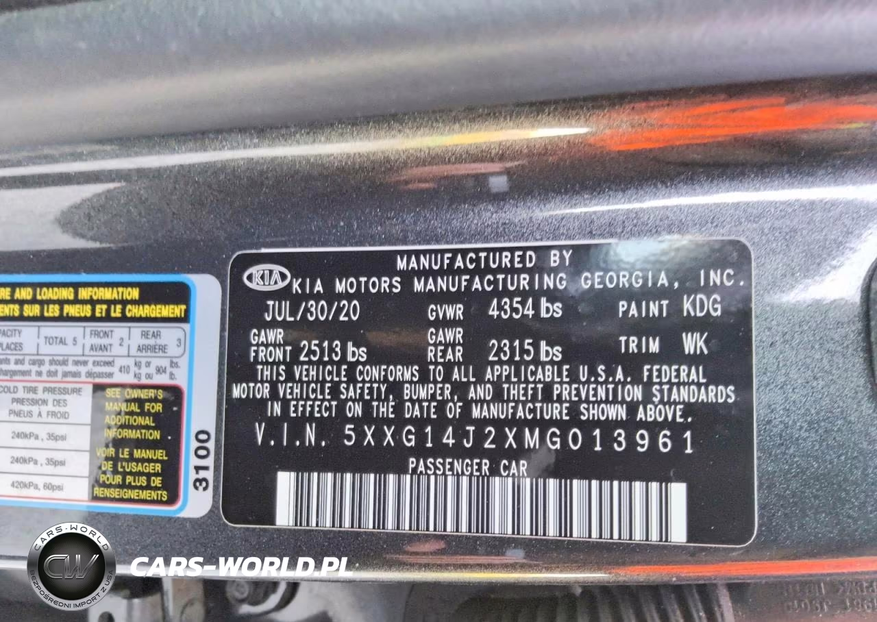 2021 Kia K5 Lxs VIN:5XXG14J2XMG013961 - 12