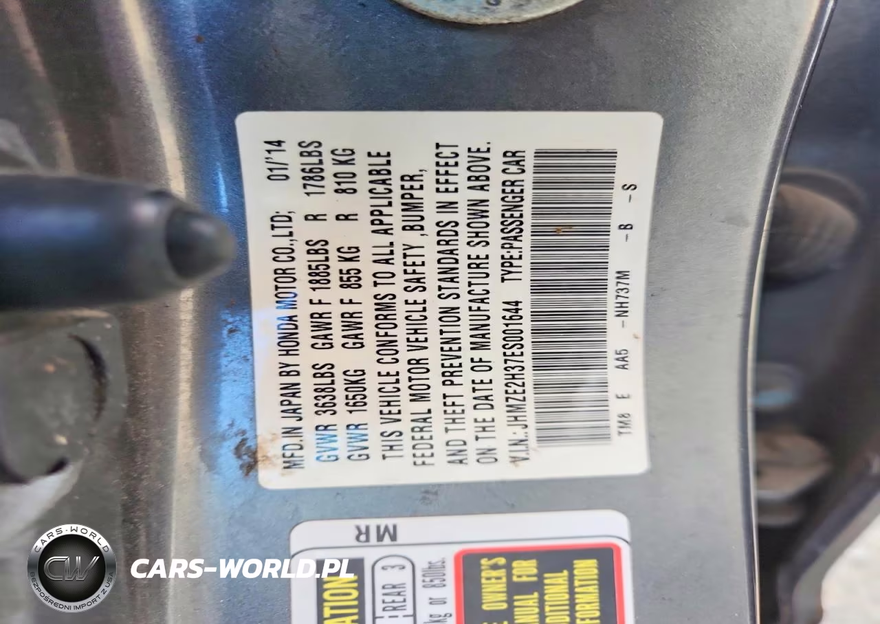 2014 Honda Insight VIN:JHMZE2H37ES001644 - 12