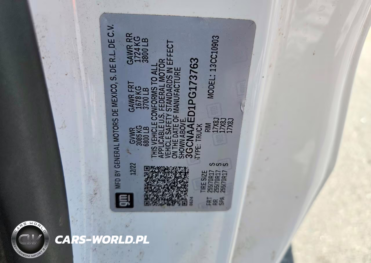 CHEVROLET SILVERADO 1500 VIN:3GCNAAED1PG173763 - 12