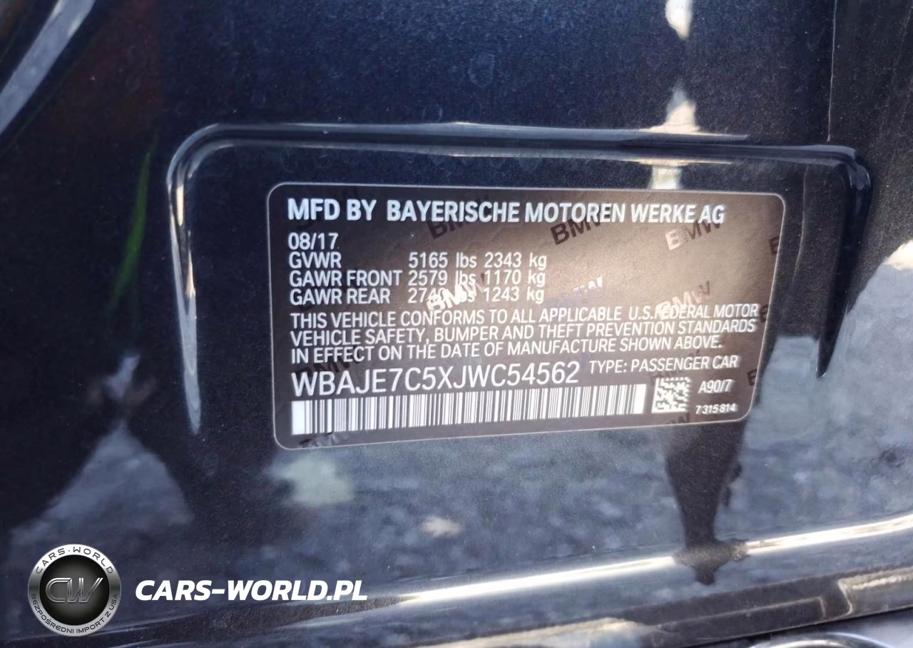 2018 BMW 540 Xi VIN:WBAJE7C5XJWC54562 - 13