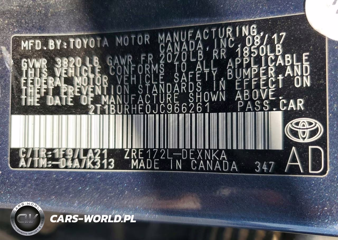 2018 Toyota Corolla Xle VIN:2T1BURHE0JC966261 - 13