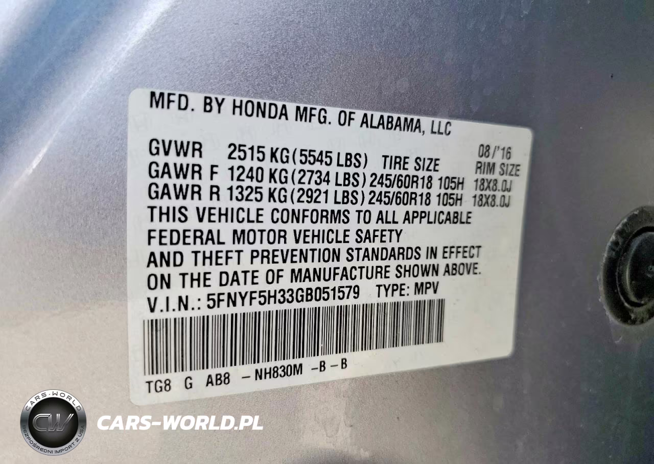 2016 Honda Pilot Ex VIN:5FNYF5H33GB051579 - 13