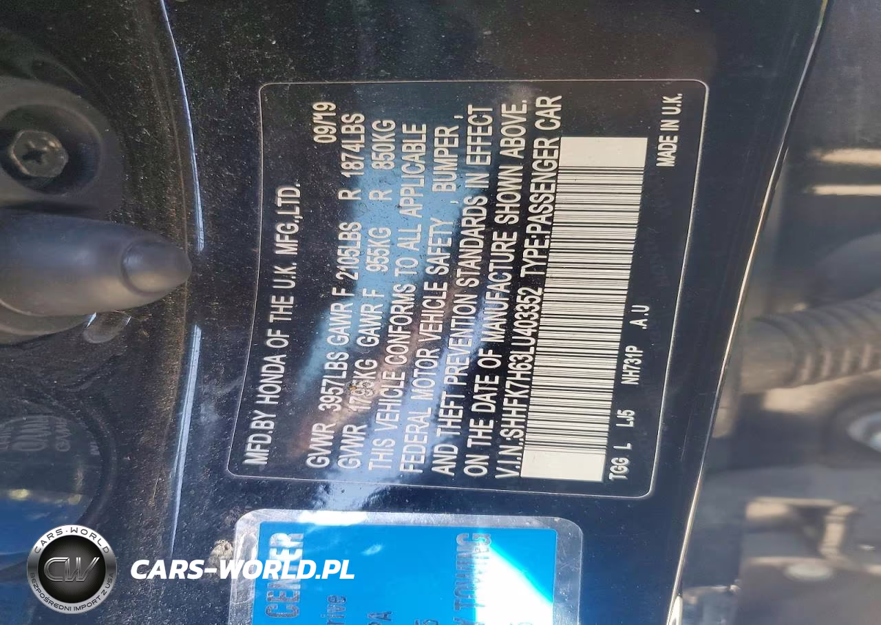 2020 Honda Civic Ex VIN:SHHFK7H63LU403352 - 13