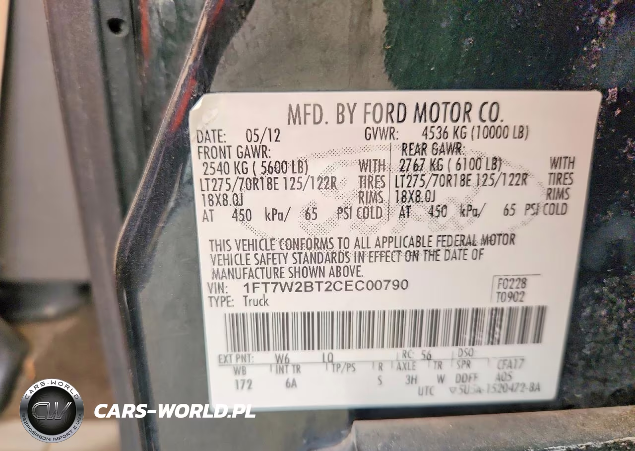 2012 Ford F250 Super Duty VIN:1FT7W2BT2CEC00790 - 13