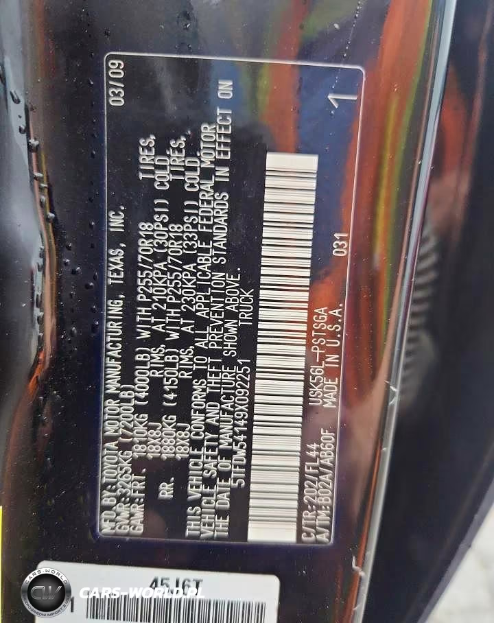 2009 Toyota Tundra Grade VIN:5TFDW54149X092251 - 12