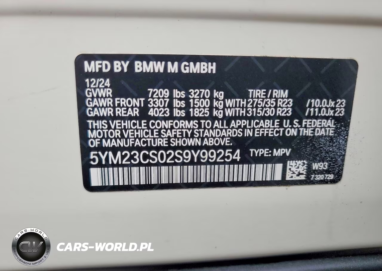 2025 BMW Xm VIN:5YM23CS02S9Y99254 - 13