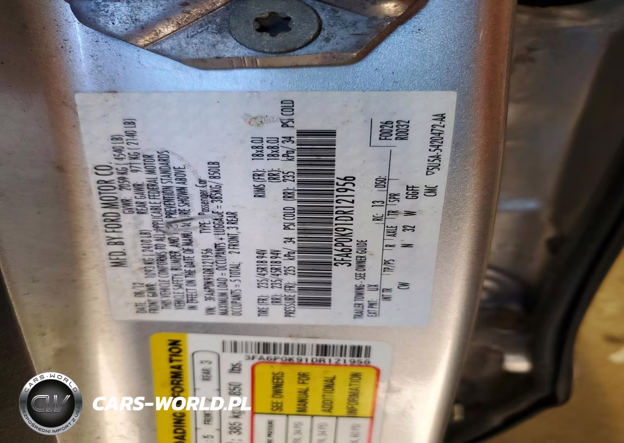 2013 Ford Fusion Titanium VIN:3FA6P0K91DR121956 - 12