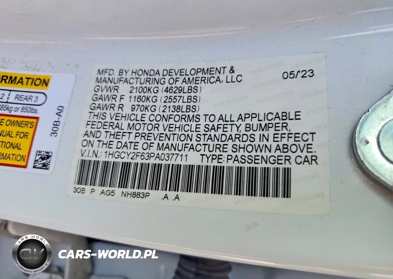 2023 Honda Accord Hybrid Exl VIN:1HGCY2F63PA037711 - 12