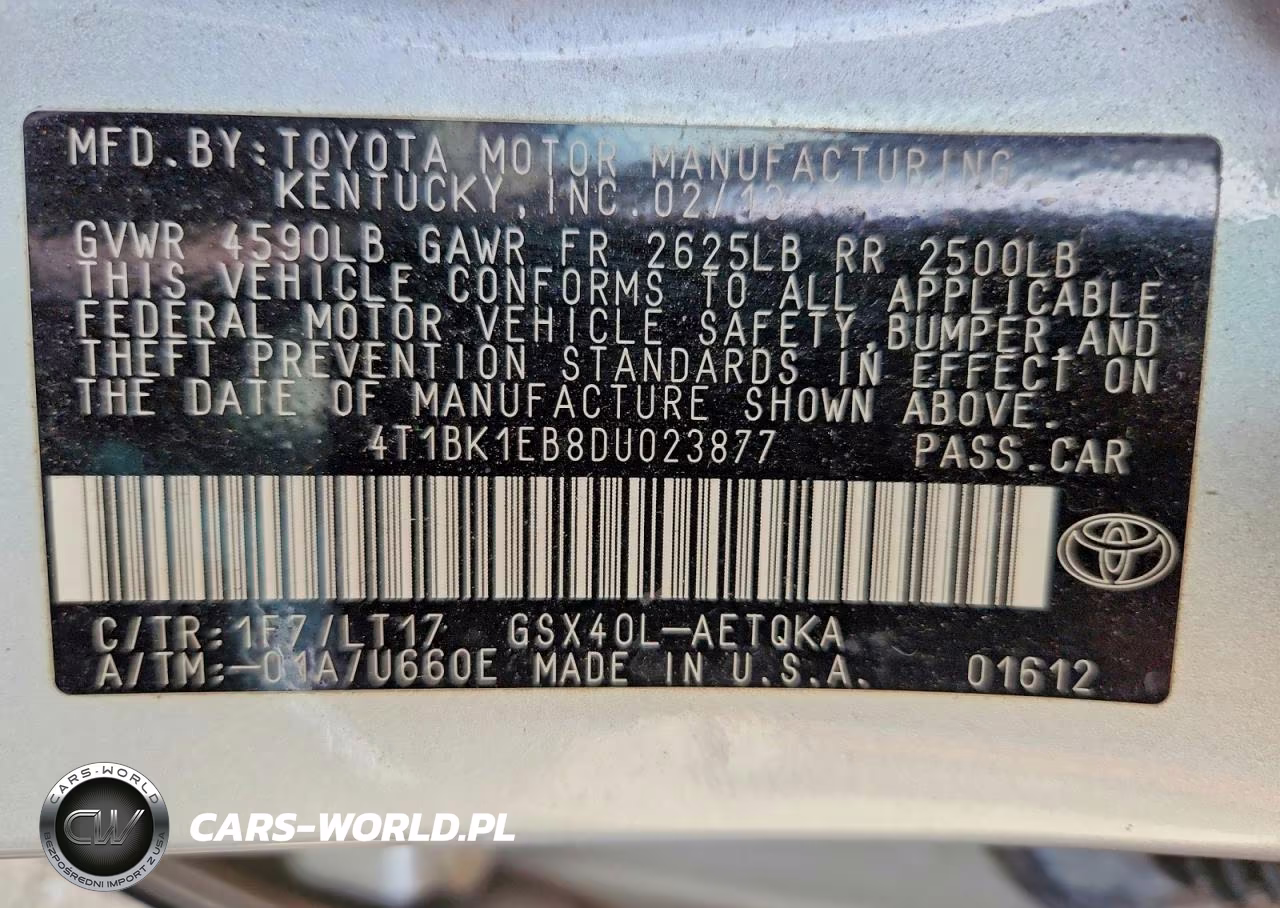 2013 Toyota Avalon Xle Touring VIN:4T1BK1EB8DU023877 - 12