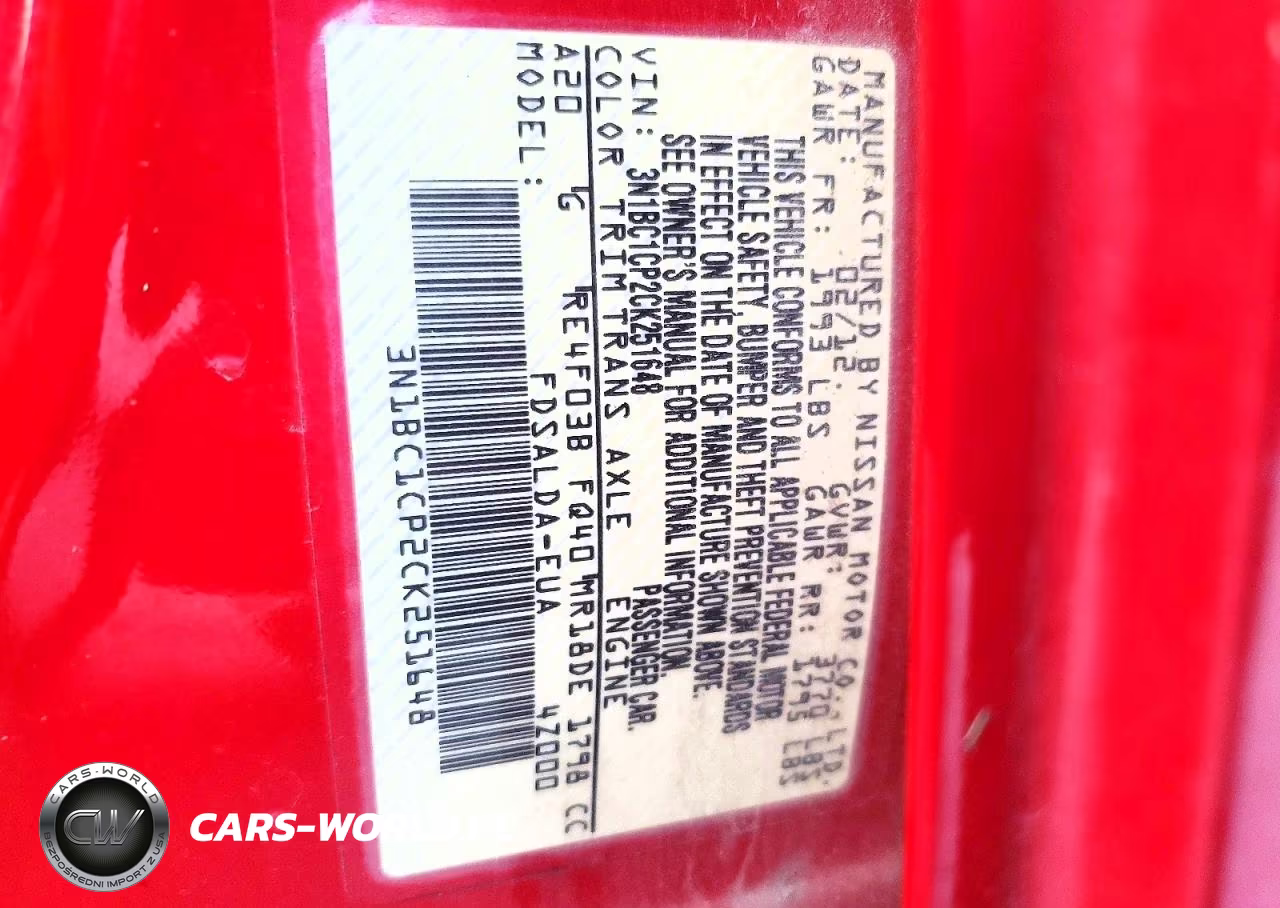 2012 Nissan Versa 1.8 S VIN:3N1BC1CP2CK251648 - 12