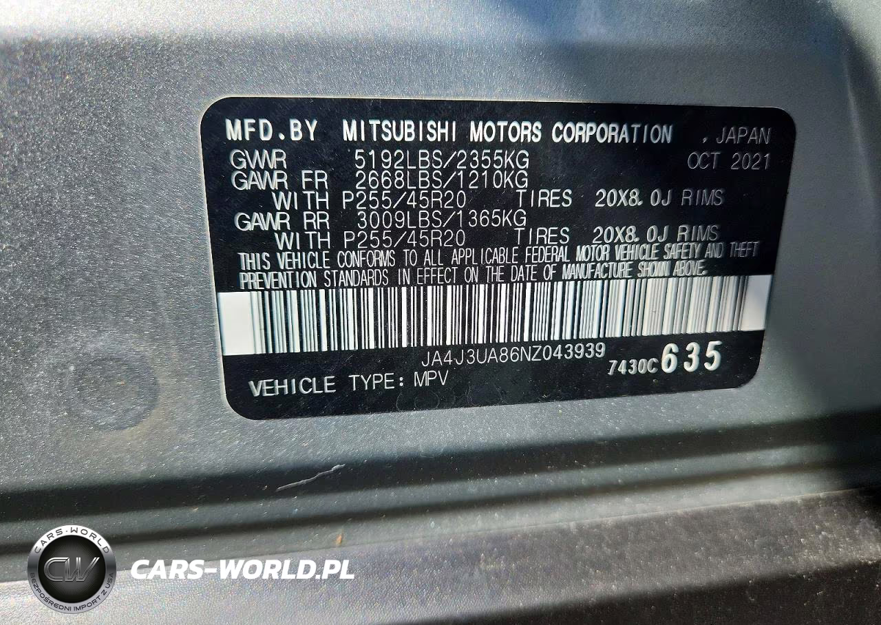 2022 Mitsubishi Outlander Se VIN:JA4J3UA86NZ043939 - 14