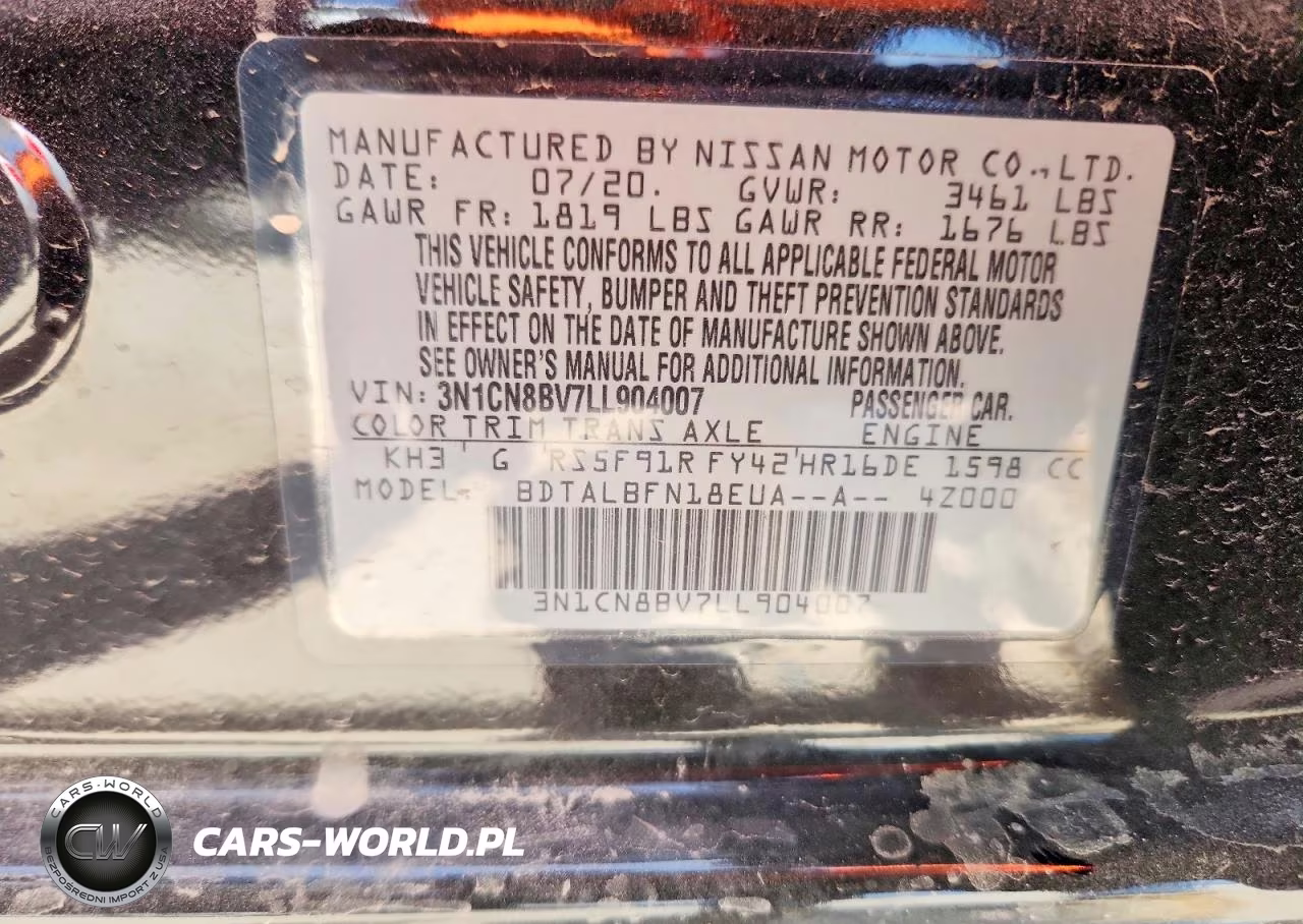 2020 Nissan Versa S VIN:3N1CN8BV7LL904007 - 12