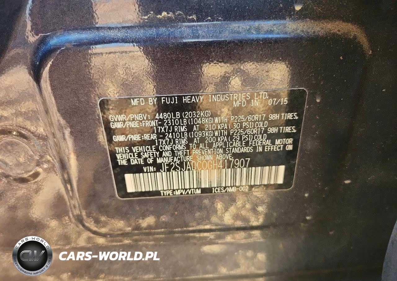 2016 Subaru Forester 2.5I Premium VIN:JF2SJADC0GH417907 - 13