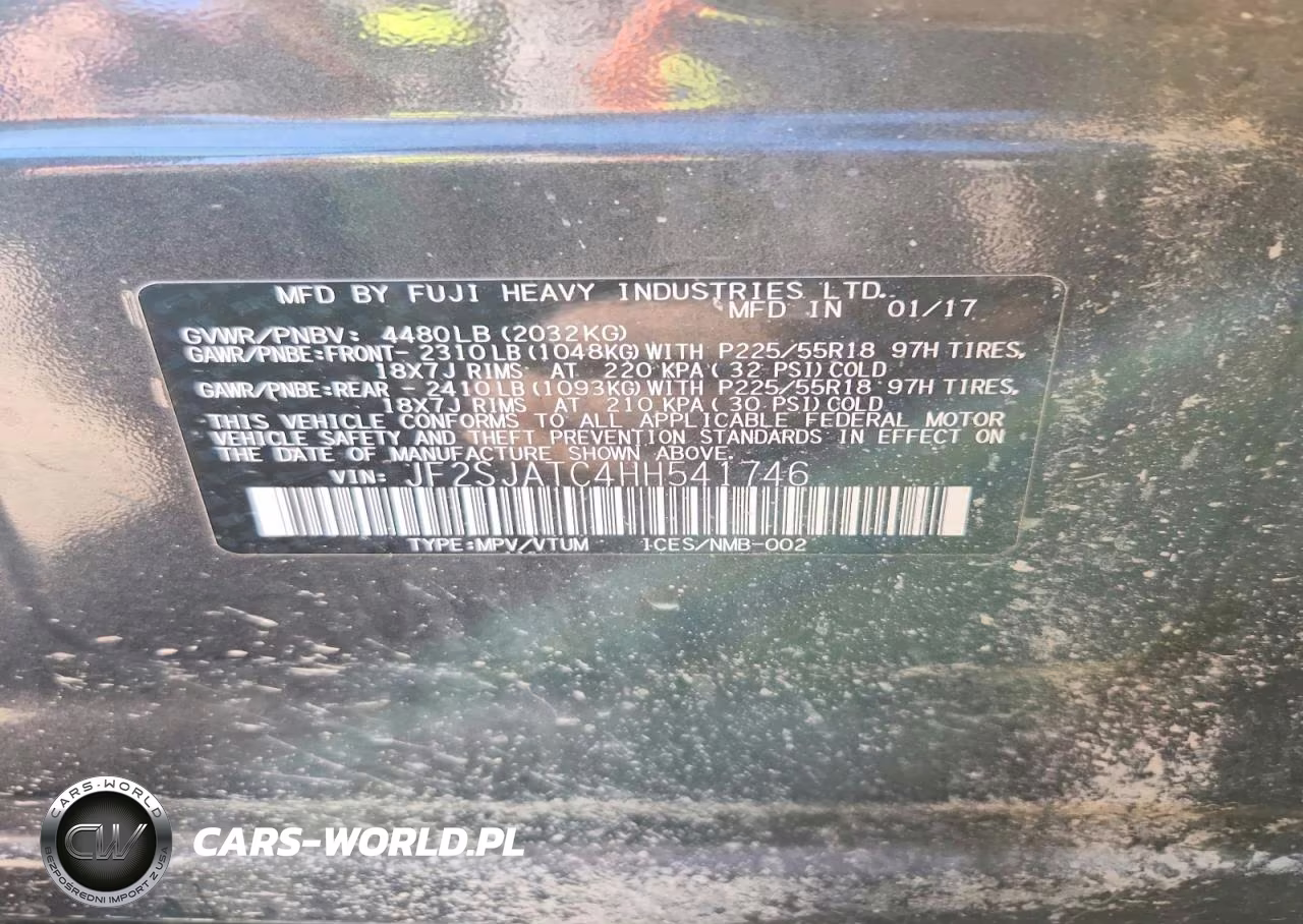 2017 Subaru Forester 2.5I Touring VIN:JF2SJATC4HH541746 - 13