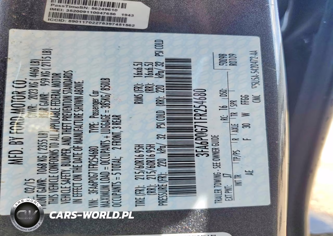 2015 Ford Fusion S VIN:3FA6P0G71FR254680 - 12