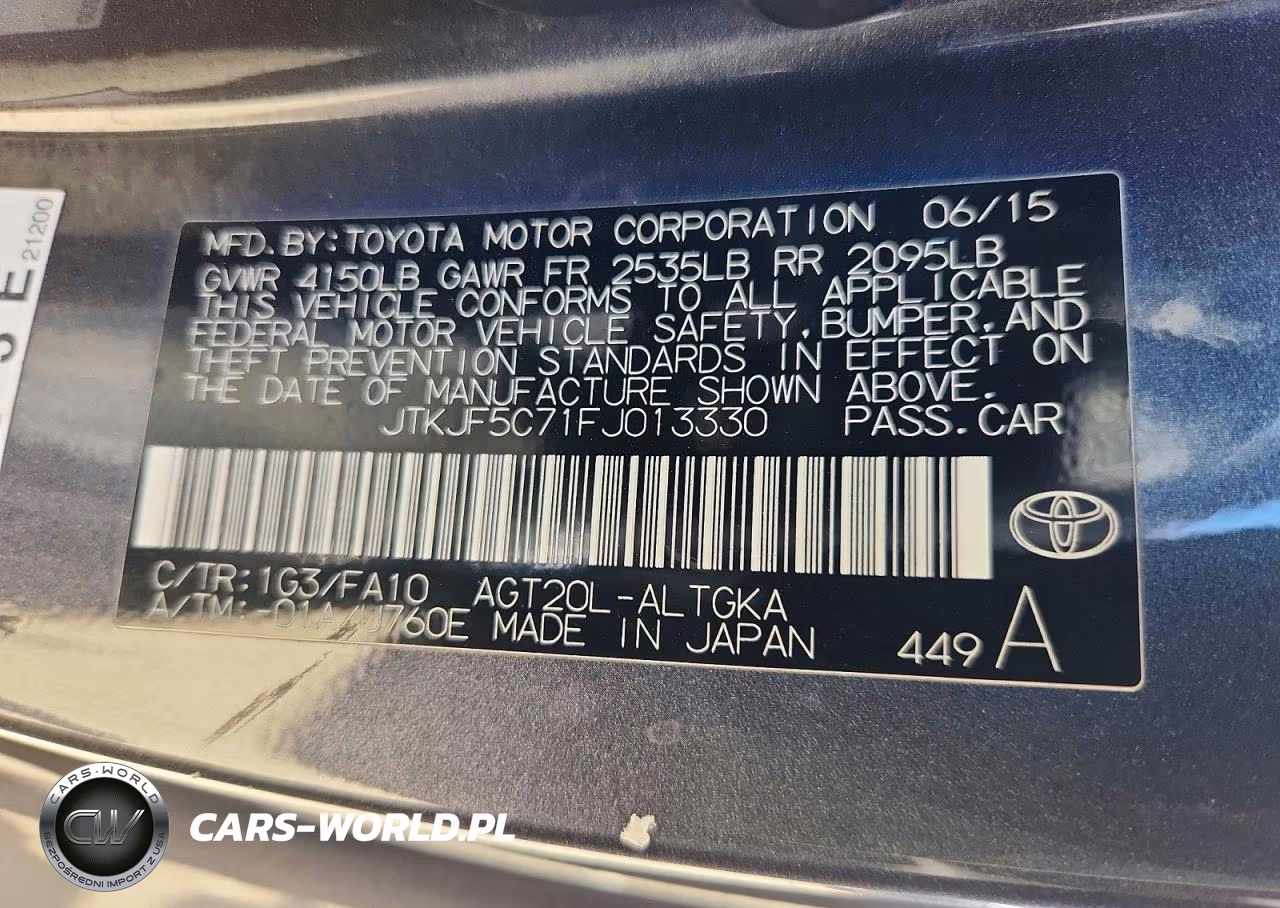 2015 Scion Tc Base VIN:JTKJF5C71FJ013330 - 13