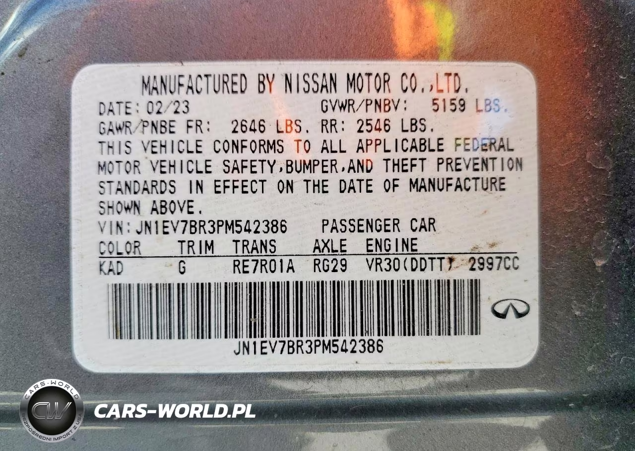 2023 Infiniti Q50 Luxe VIN:JN1EV7BR3PM542386 - 12