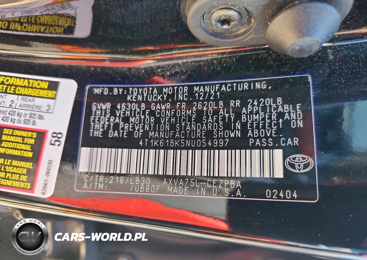 2022 Toyota Camry Xse VIN:4T1K61BK5NU054997 - 12
