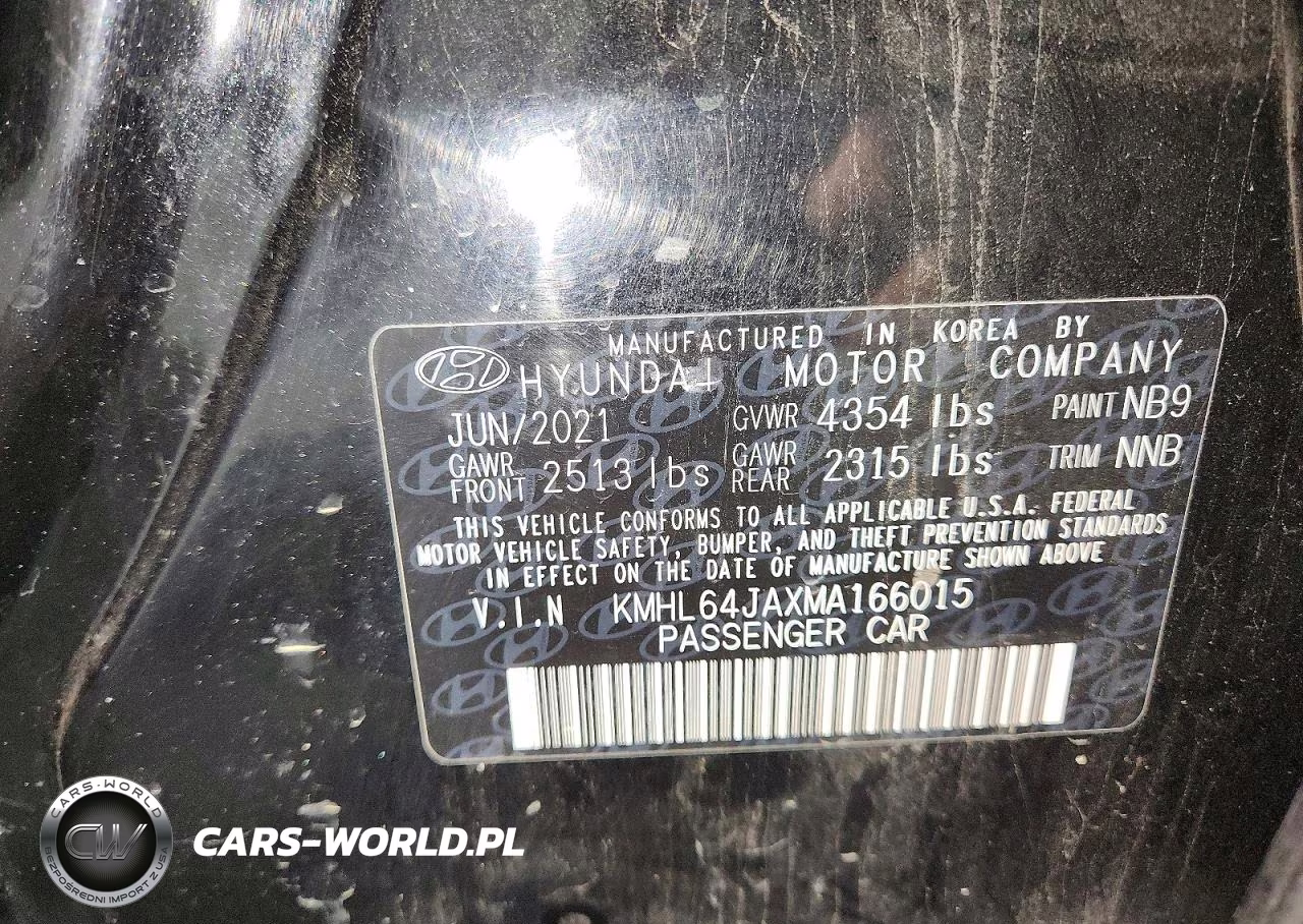 2021 Hyundai Sonata Sel VIN:KMHL64JAXMA166015 - 12