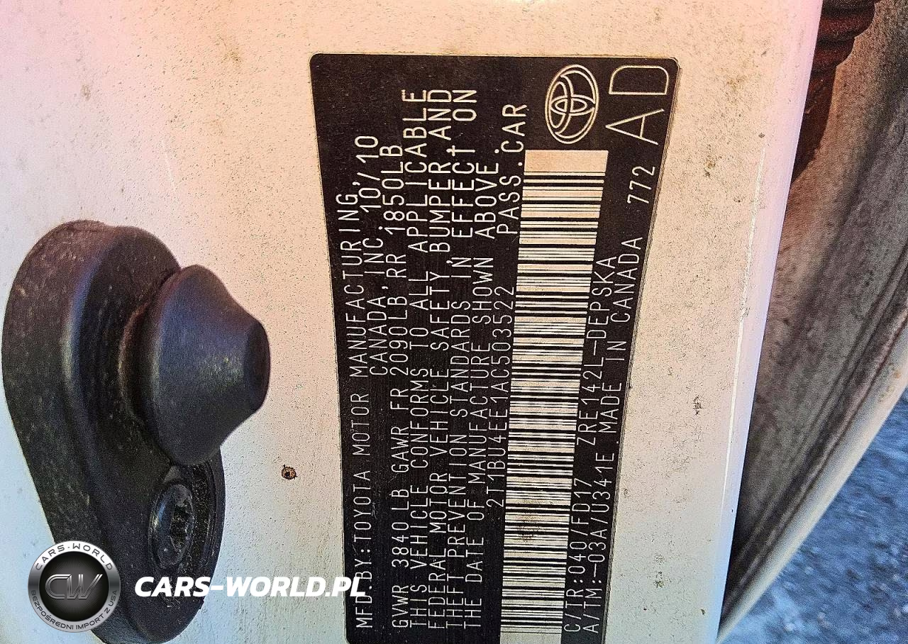 2010 Toyota Corolla S VIN:2T1BU4EE1AC503522 - 12