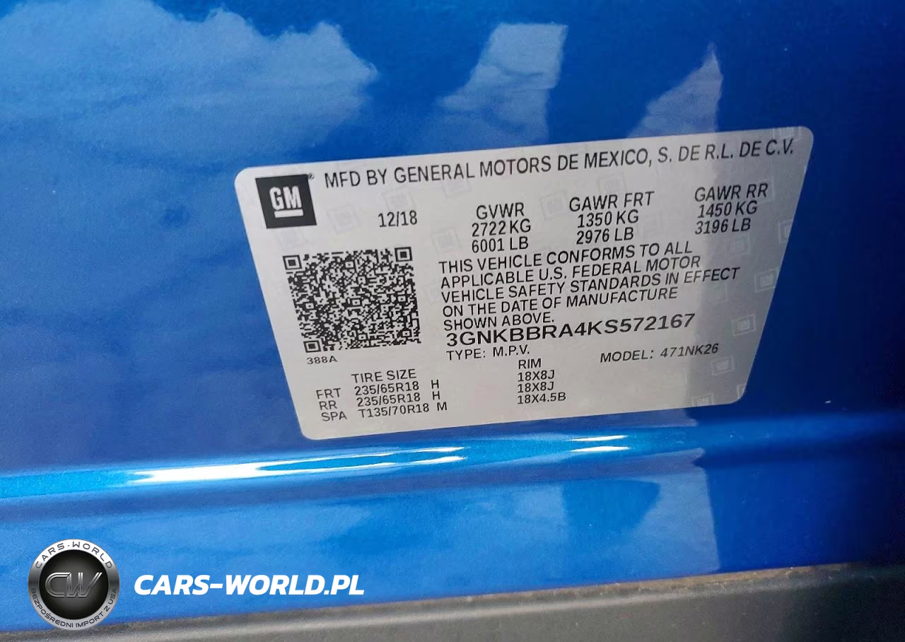 2019 Chevrolet Blazer 1Lt VIN:3GNKBBRA4KS572167 - 15