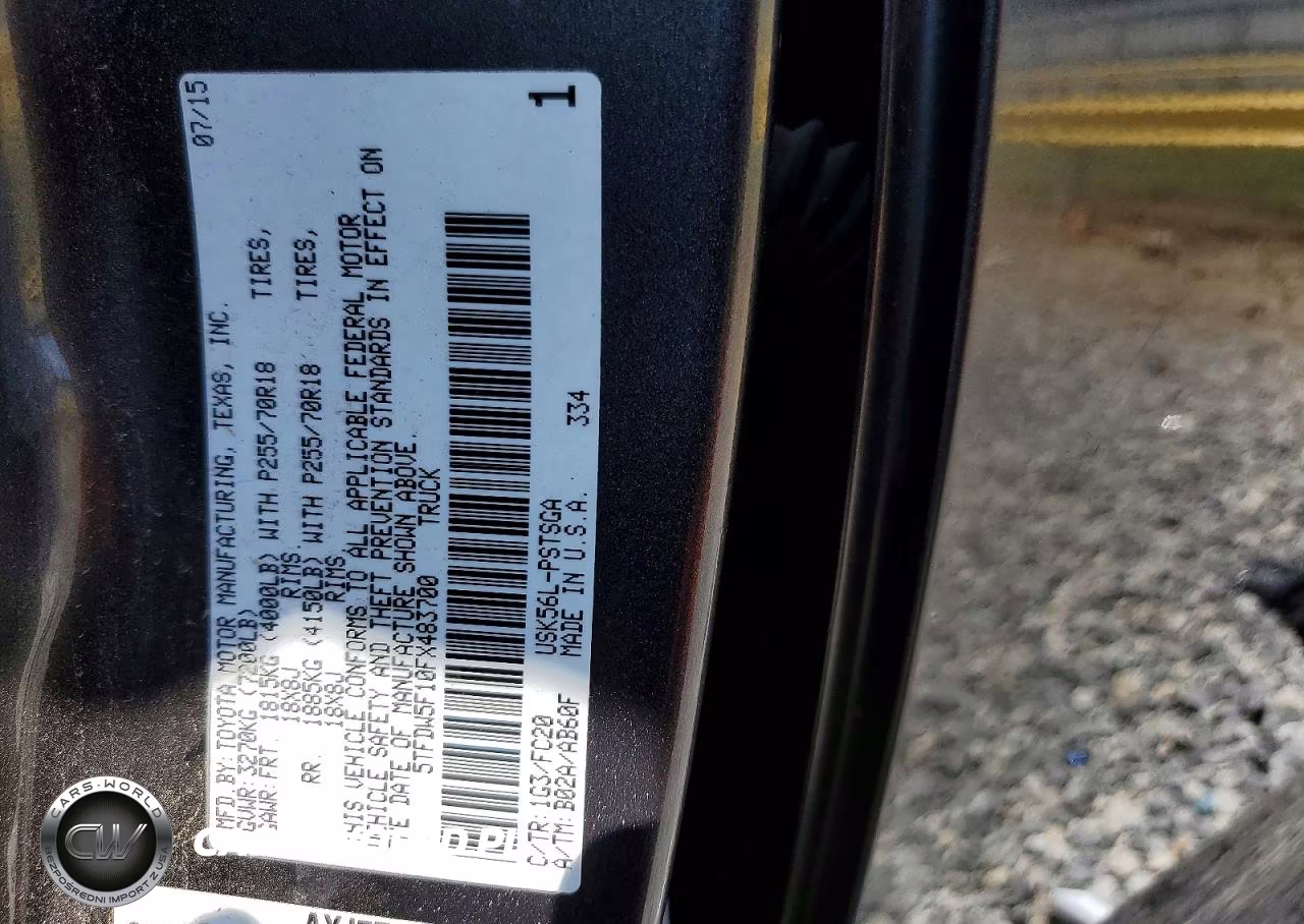 2015 Toyota Tundra Sr5 VIN:5TFDW5F10FX483700 - 12