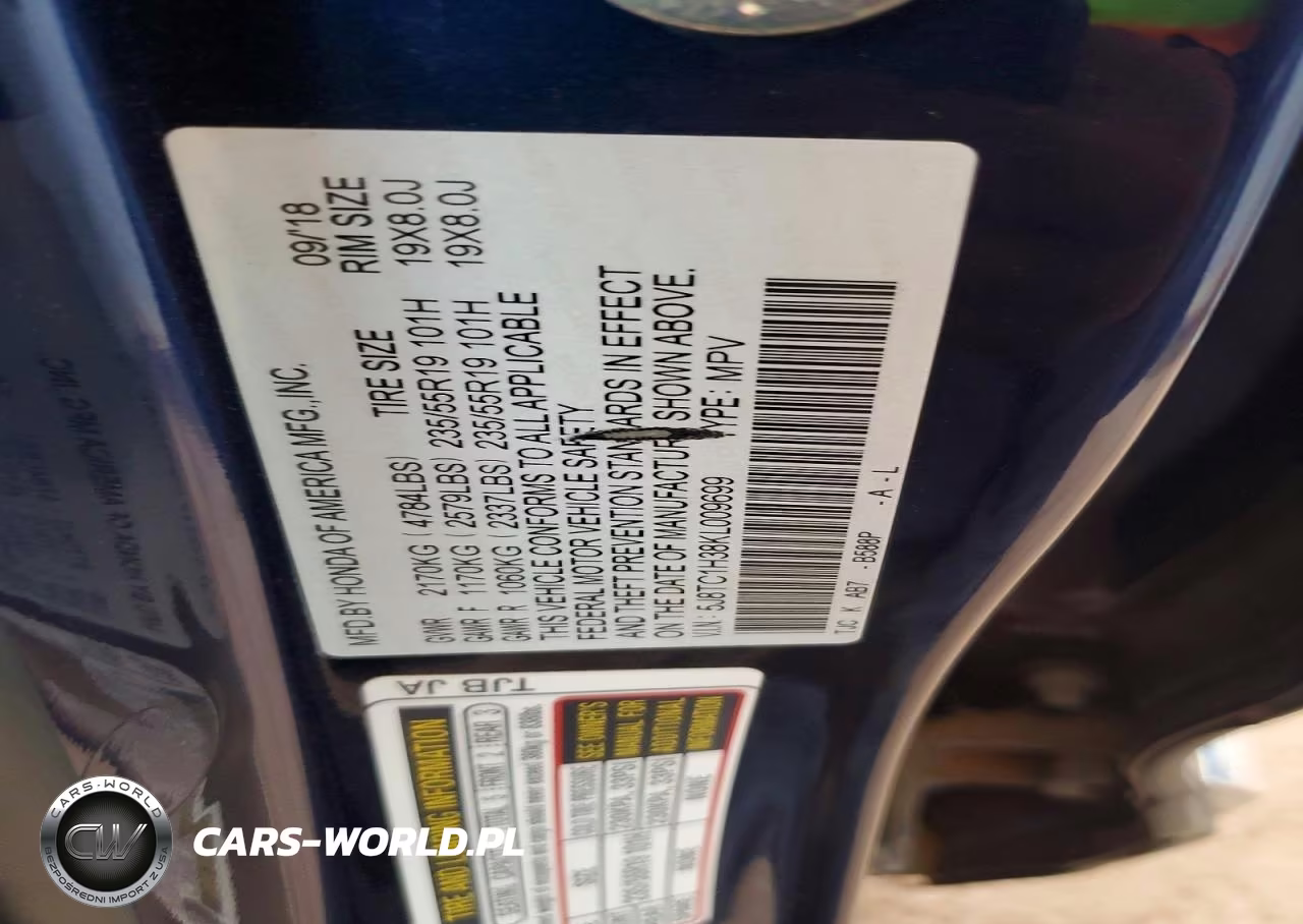 2019 Acura Rdx VIN:5J8TC1H38KL009699 - 12