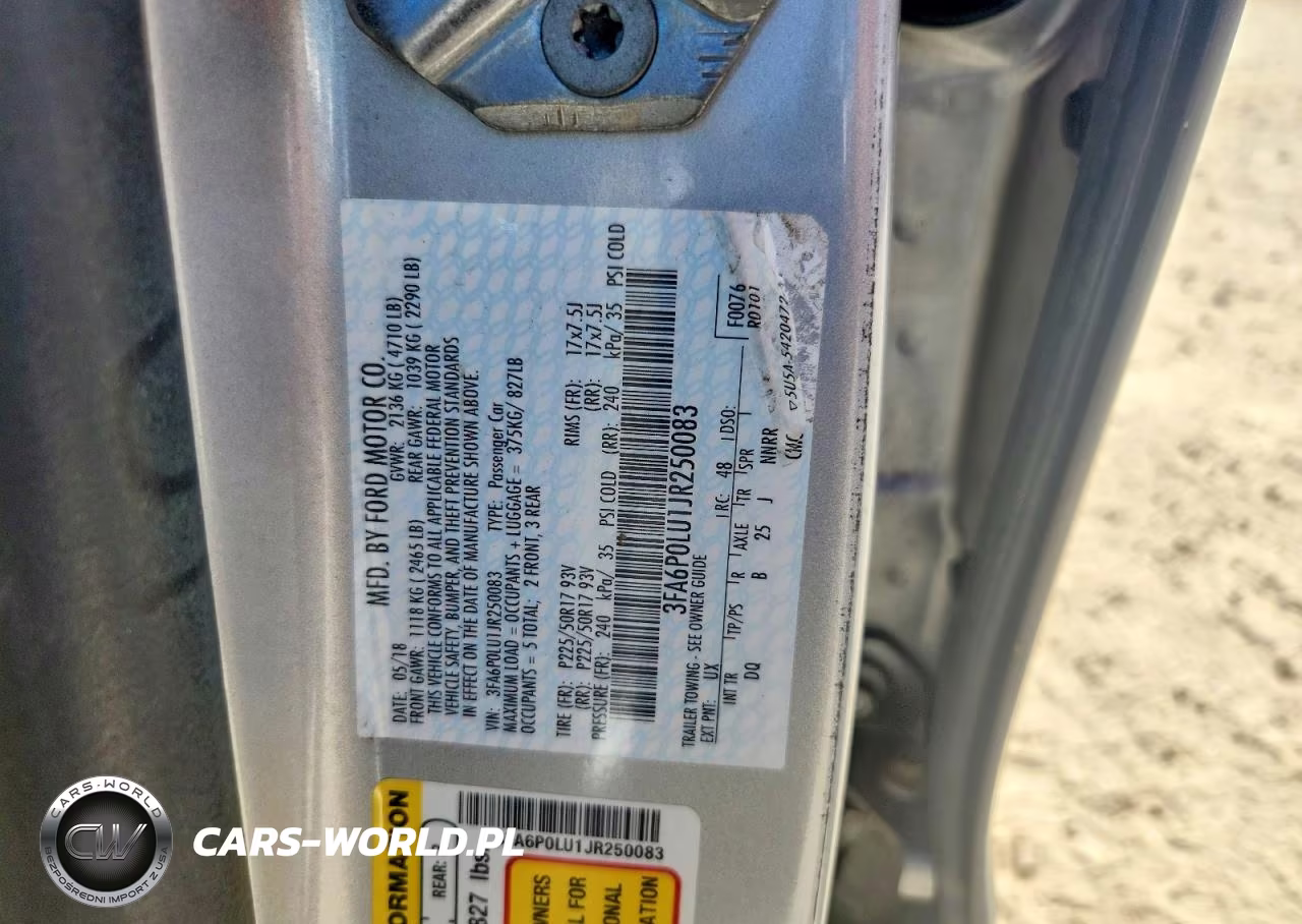 2018 Ford Fusion Se Hybrid VIN:3FA6P0LU1JR250083 - 12