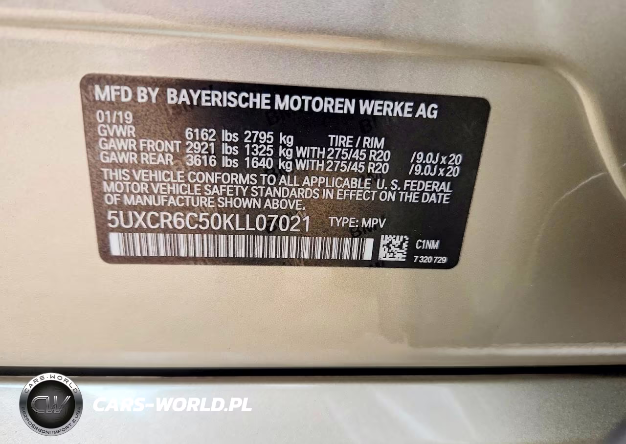 2019 BMW X5 xDrive40I VIN:5UXCR6C50KLL07021 - 12